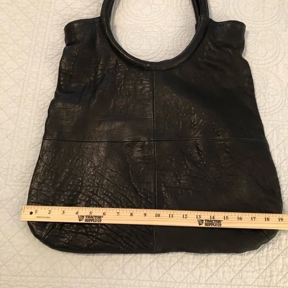 Large leather hobo bag tote shoulder purse. Black Sheep leather. - Picture 9 of 9